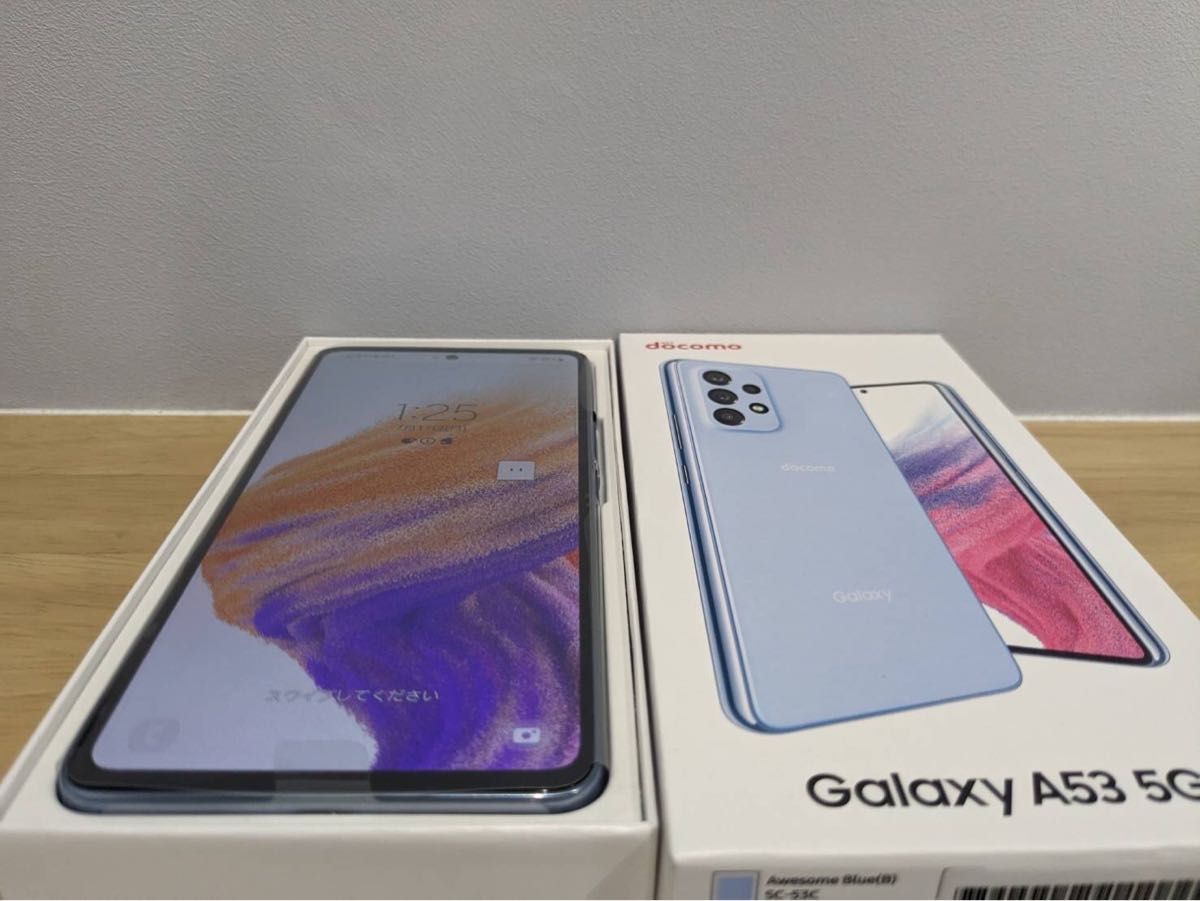 SAMSUNG Galaxy A53 5G オーサムブルー 新品 docomo SIMロック解除 SIM