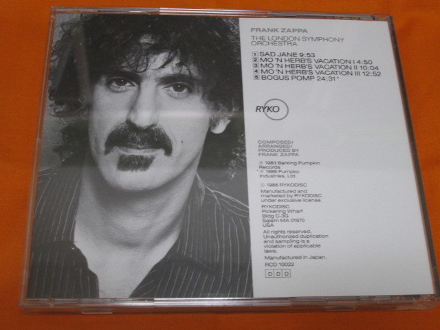 ♪♪♪ フランク・ザッパ FRANK ZAPPA『 London Symphony Orchestra 』輸入盤 ♪♪♪_画像2