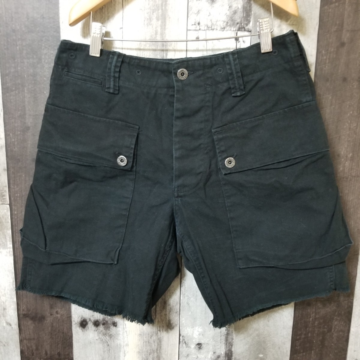 POLO RALPH LAUREN UTILITY　ラルフローレン　ハーフパンツ　ショートパンツ　サイズ28　カーゴ　切りっぱなし　ブラック_画像1