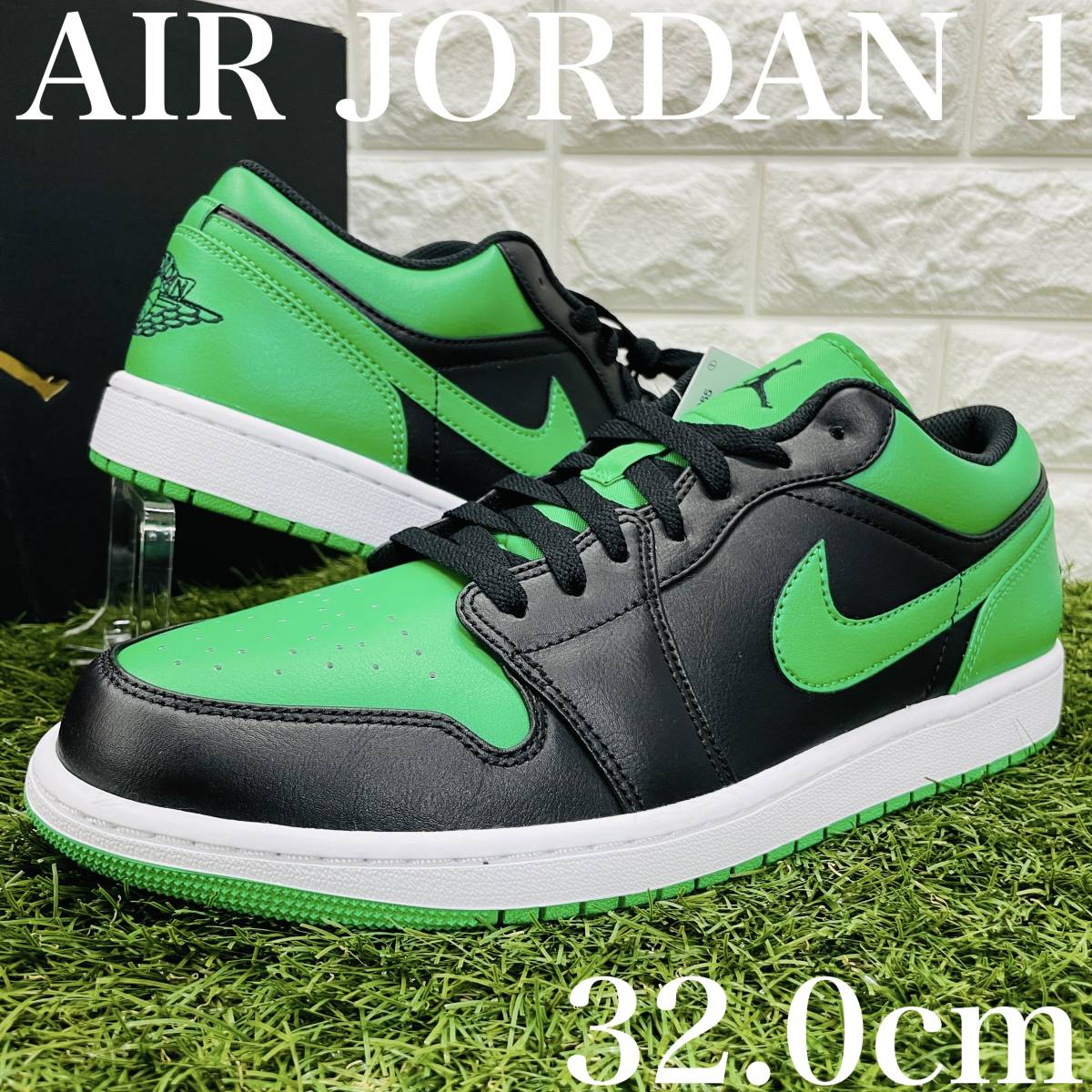 即決 ナイキ エアジョーダン1 ロー ラッキー グリーン メンズ Nike Air Jordan 1 Low AJ1 白黒緑 32.0cm 送料込み 553558-065