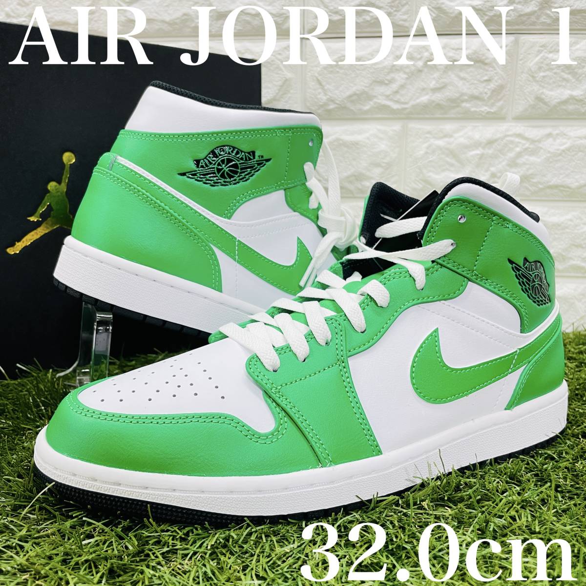 即決 ナイキ エアジョーダン1 ミッド Nike Air Jordan 1 MID AJ1 緑 白 黒 メンズ 32.0cm 送料込み DQ8426-301_画像1