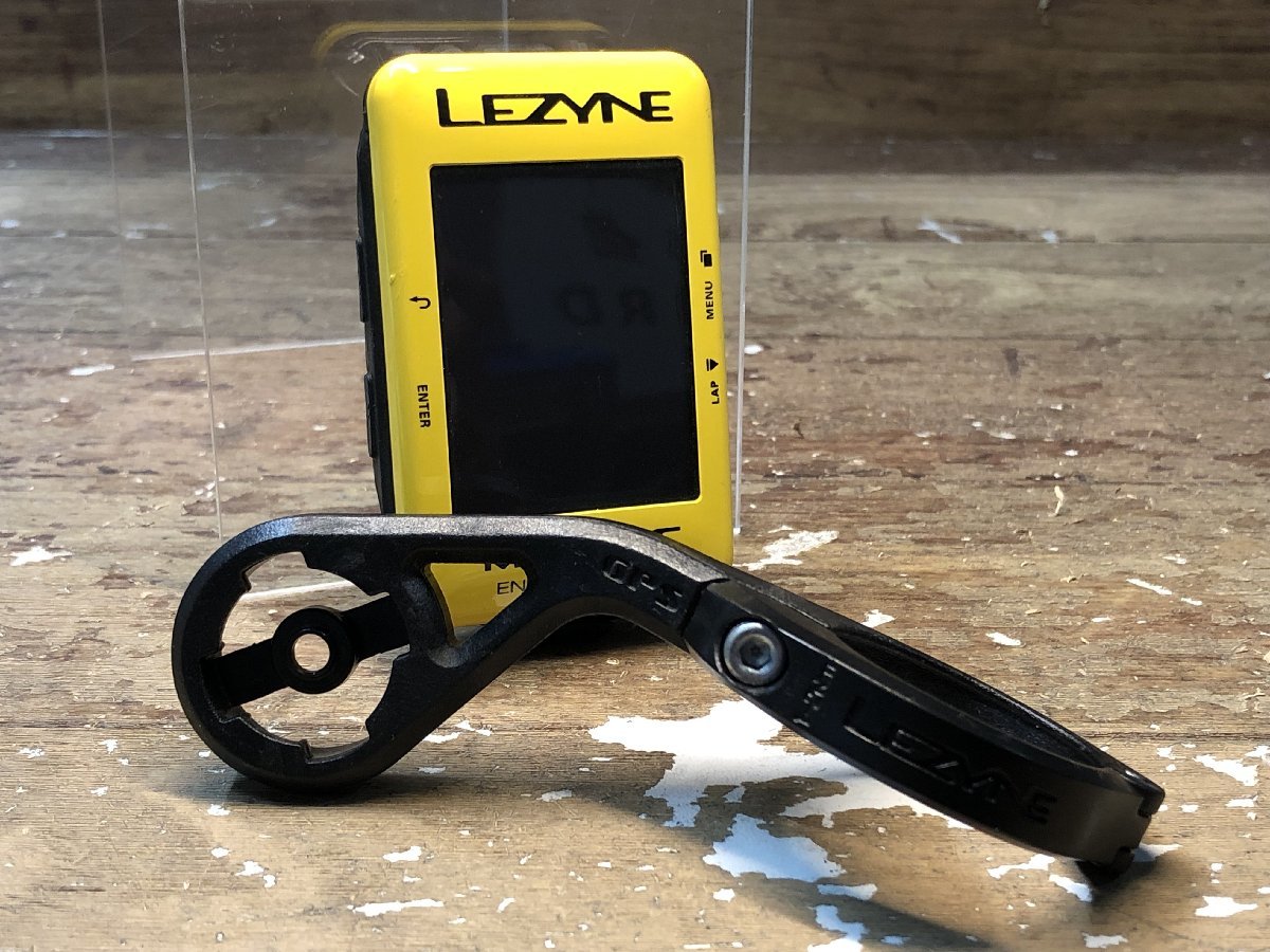 HC003 レザイン LEZYNE メガ MEGA C サイクルコンピューター 黄色 ガリ傷 マウント付属