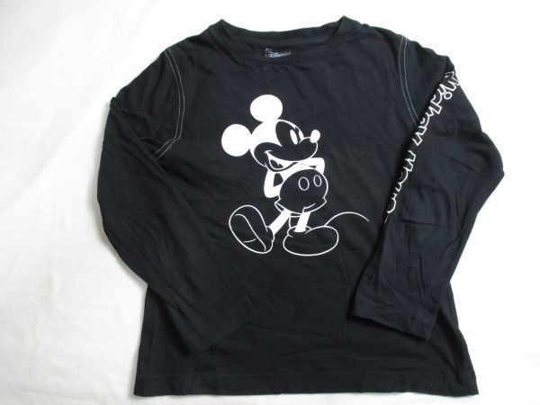 BC227【Disney】ミッキィーマウス　プリント　長袖　Ｔシャツ　男児　黒　130_画像1