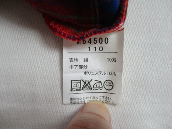 BE402[moujonjon* Moujonjon ] with a hood . check pattern long sleeve cut and sewn woman . red *. blue 110