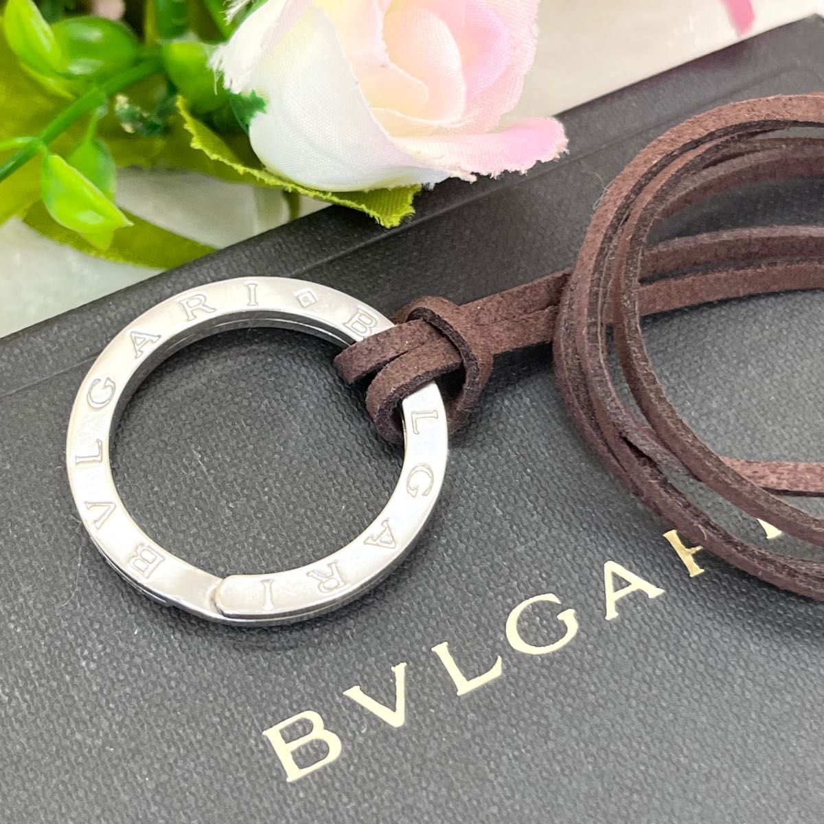 革紐付 】BVLGARI ブルガリ キーリング シルバー925 ネックレス