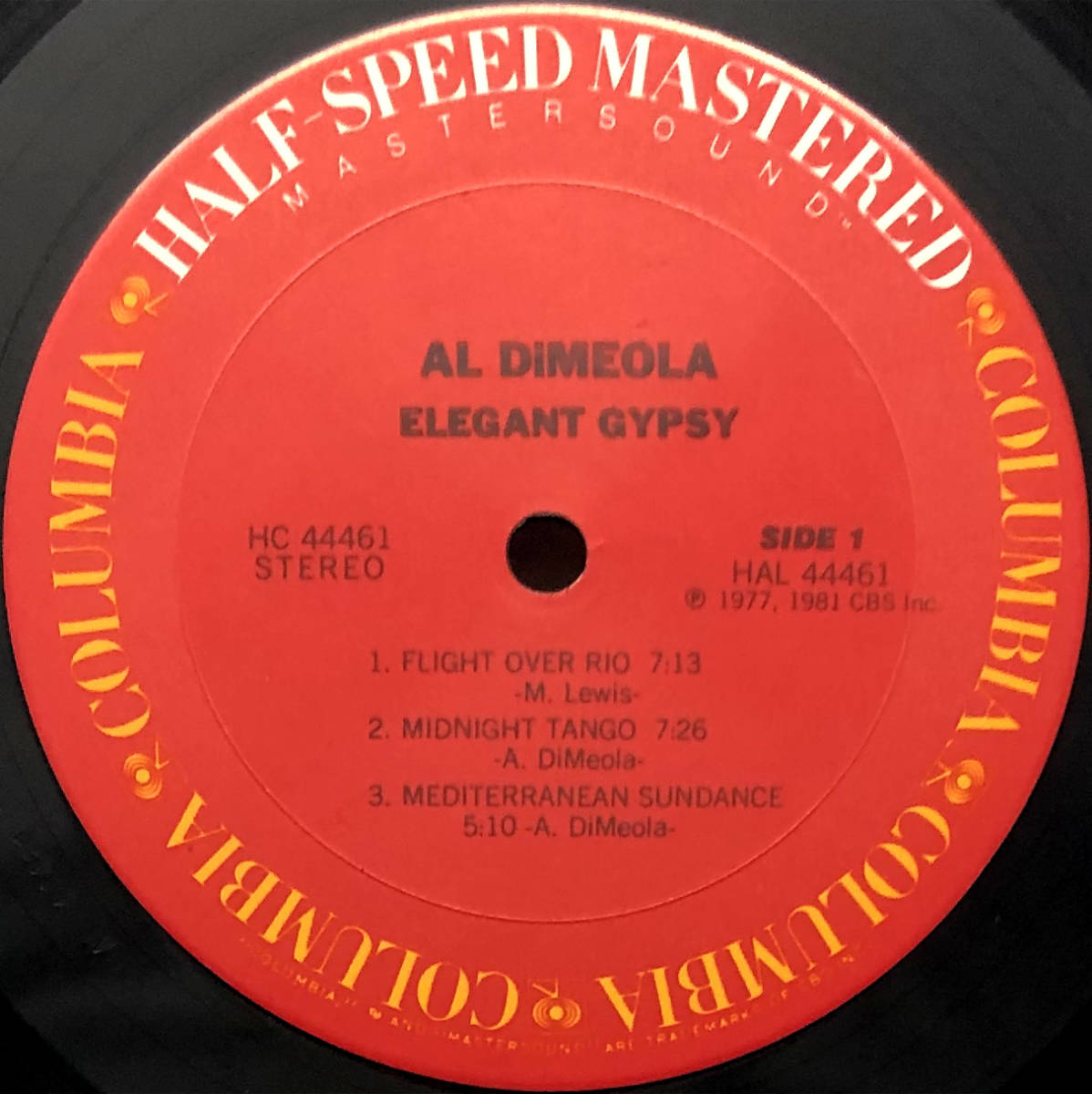 * good record US ORIG PROMO HALF-SPEED MASTERED LP*AL DI MEOLA/Elegant Gypsy 1977 year super . guitar highest . work MOBILE FIDELITY. average . height sound quality record 