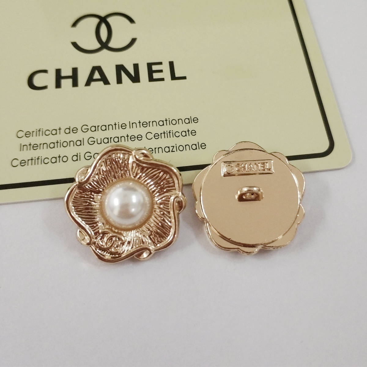 2個セット シャネルボタンパーツ Chanel ヴィンテージボタン ゴールド