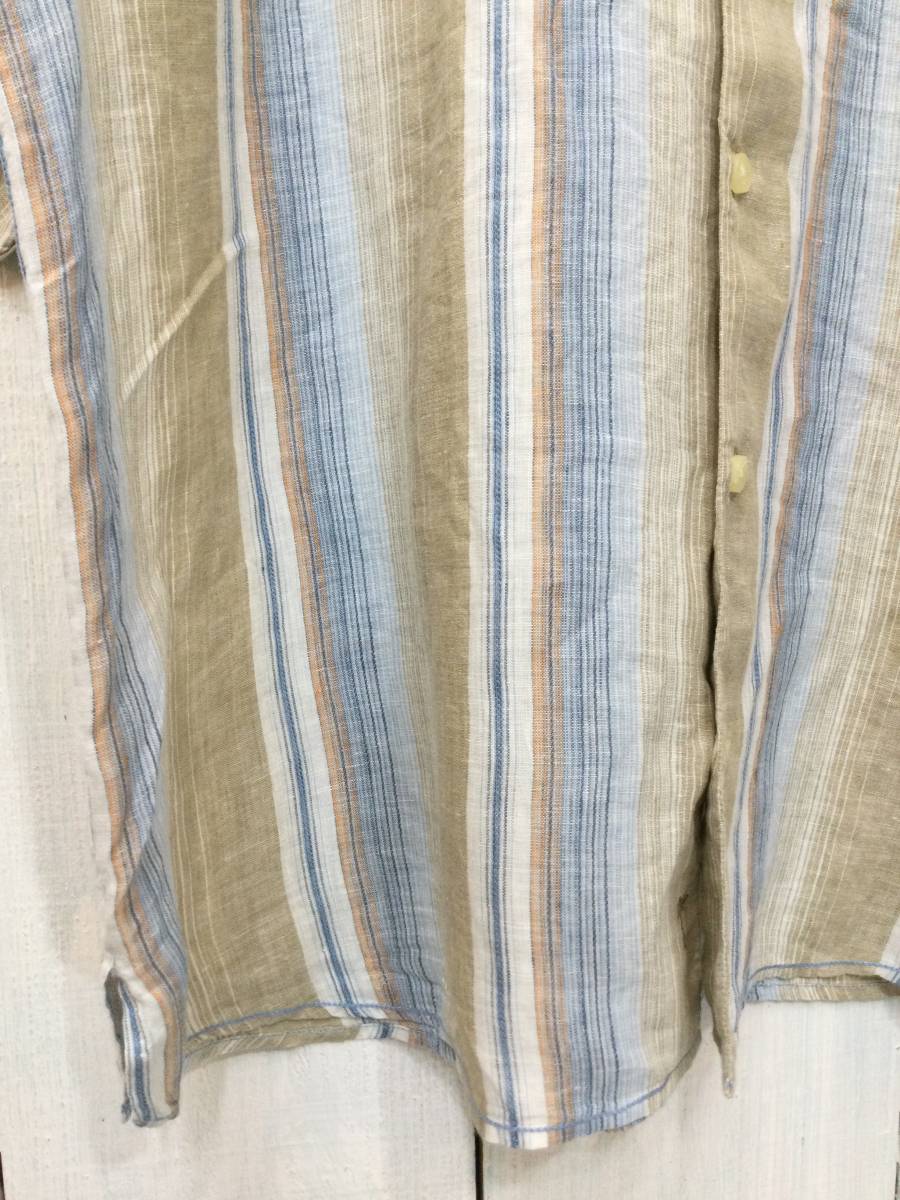 Tommy Bahama トミーバハマ リネンシャツ ストライプシャツ リネン 半袖シャツ メンズXL 良品綺麗の画像6