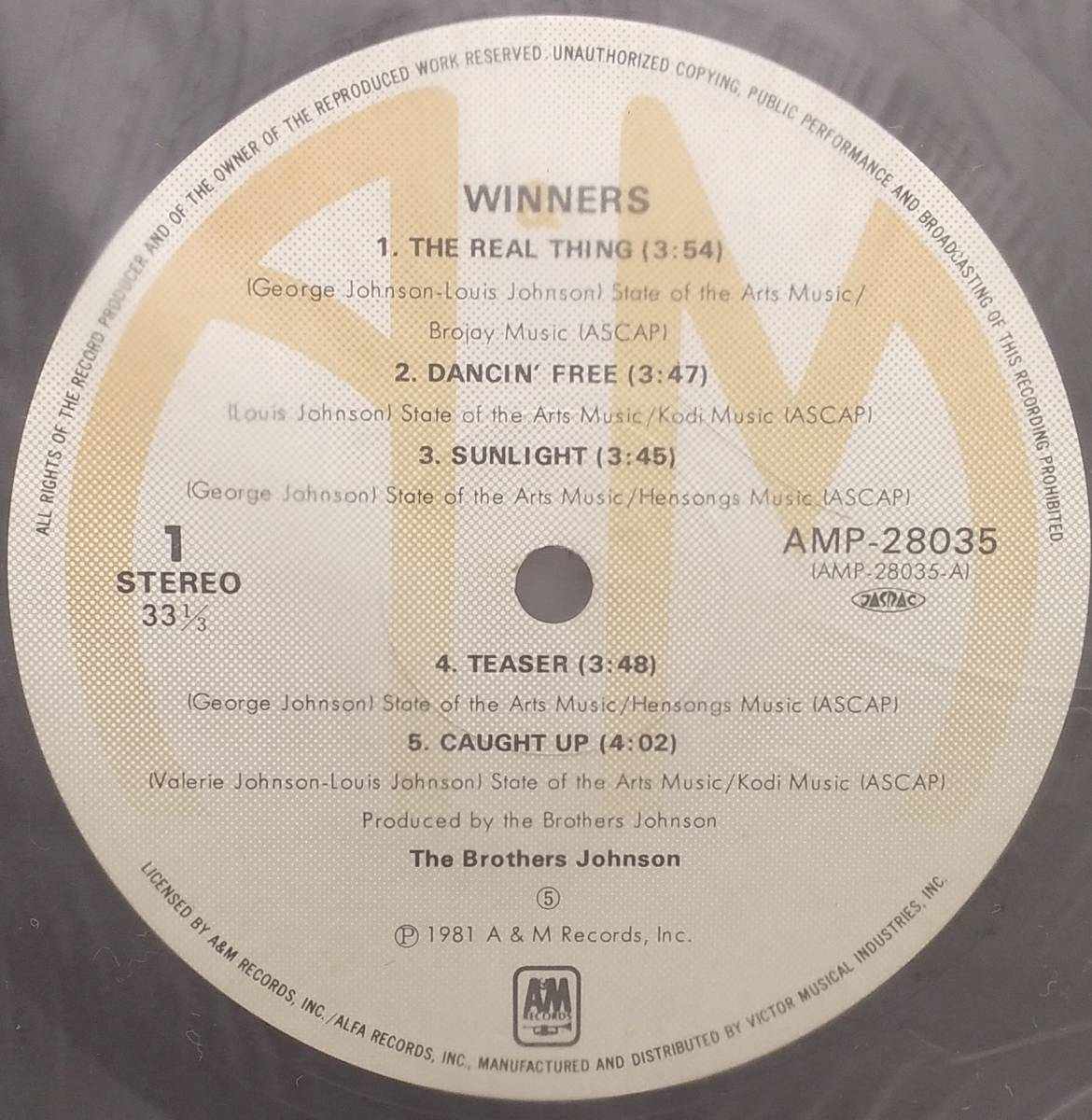 匿名・送料無料！　ザ・ブラザーズ・ジョンソン/The Brothers Johnson　LP　「Winners」