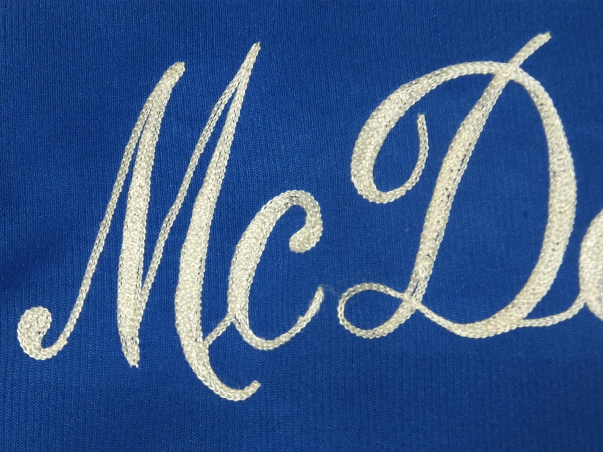 70's USA製 Hilton ヒルトン ボーリングシャツ チェーンステッチ刺繍 青 36:Ｓ レディースOK『mcdonald's choc.(マクドナルド)』アメリカ製の画像9