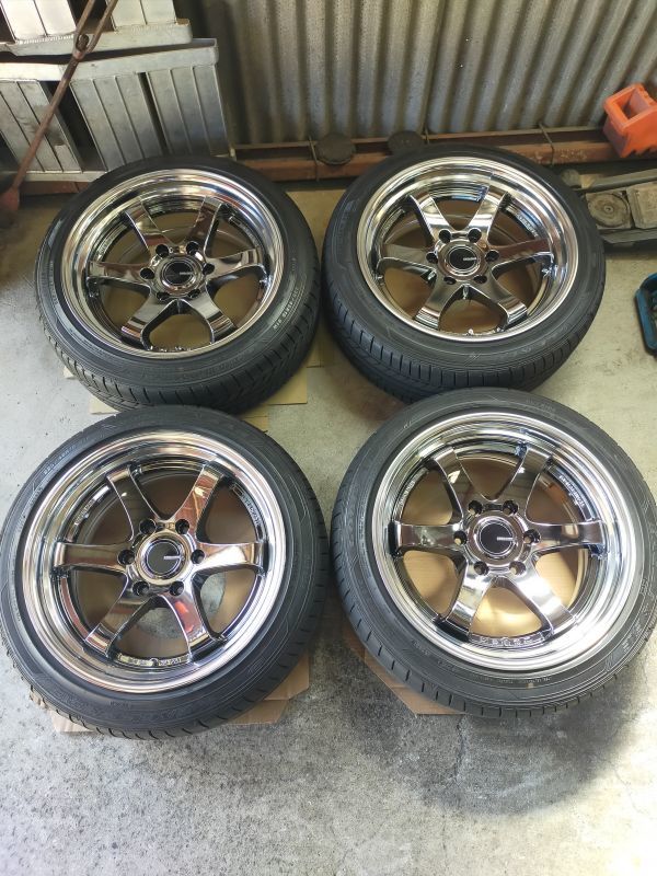 即納 KBレーシング2 18インチ 8.5J+30 6H139.7 バリ山 即納 KBレーシング2 18インチ 8.5J+30 6H139.7 バリ山