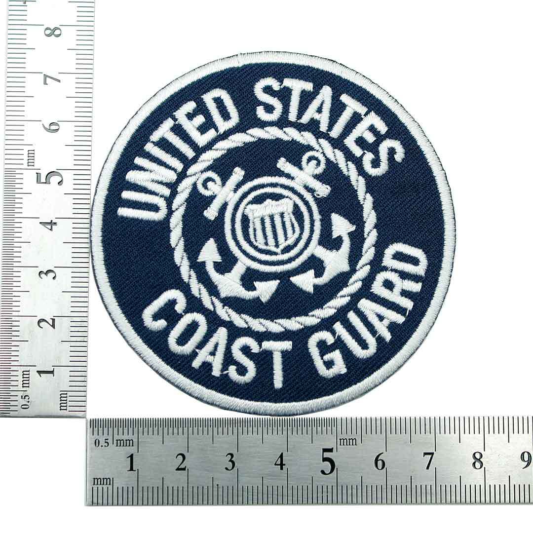 アイロンワッペン ミリタリー COAST GUARD USA 軍物 紋章 ネイビー 海軍デザイン 簡単貼り付け アップリケ 刺繍 裁縫_画像2