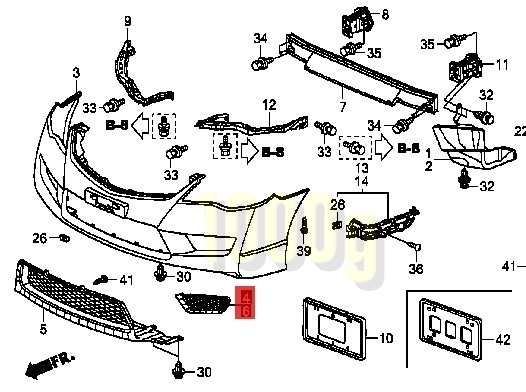 【ホンダ純正新品】HONDA 未使用品 ★超希少品★ シビック FD2 タイプＲ フロントバンパー ロアグリル 左右セット バンパーグリル_画像2