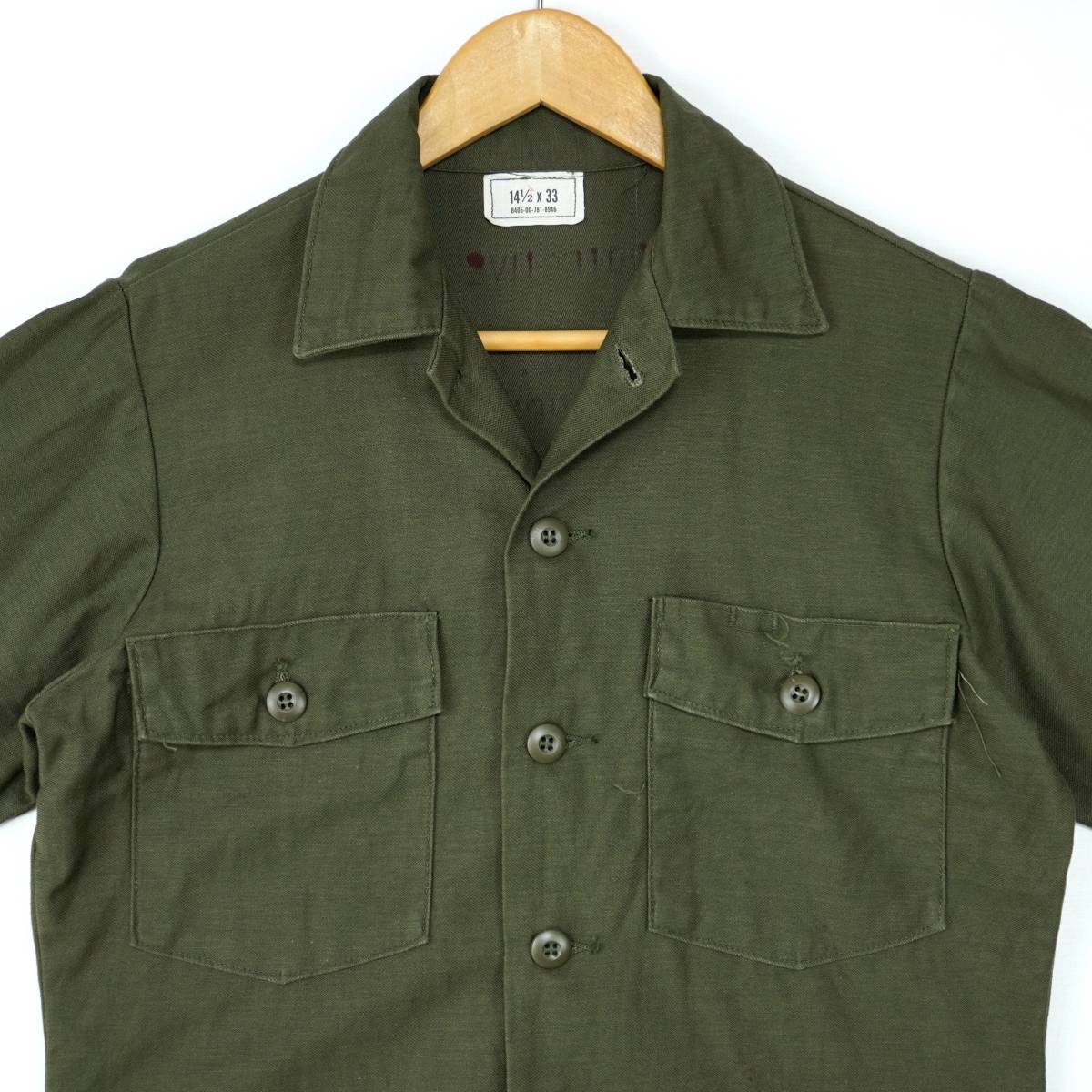 US ARMY UTILITY SHIRT OG-107 1976s 14 1/2-33 SHIRT23185 US ARMY UTILITY SHIRT OG-107 1976s 14 1/2-33 SHIRT23185