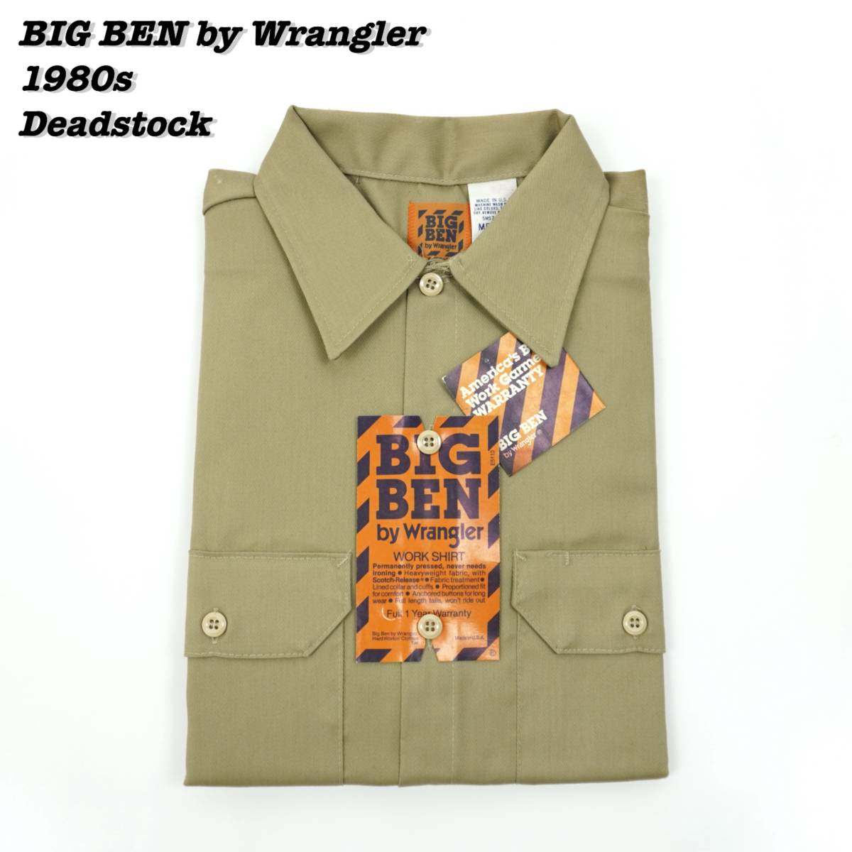 BIG BEN by Wrangler Shirts MEDIUM REGULAR Deadstock SHIRT23189 1980s Vintage ビッグベン ラングラー デッドストック 1980年代