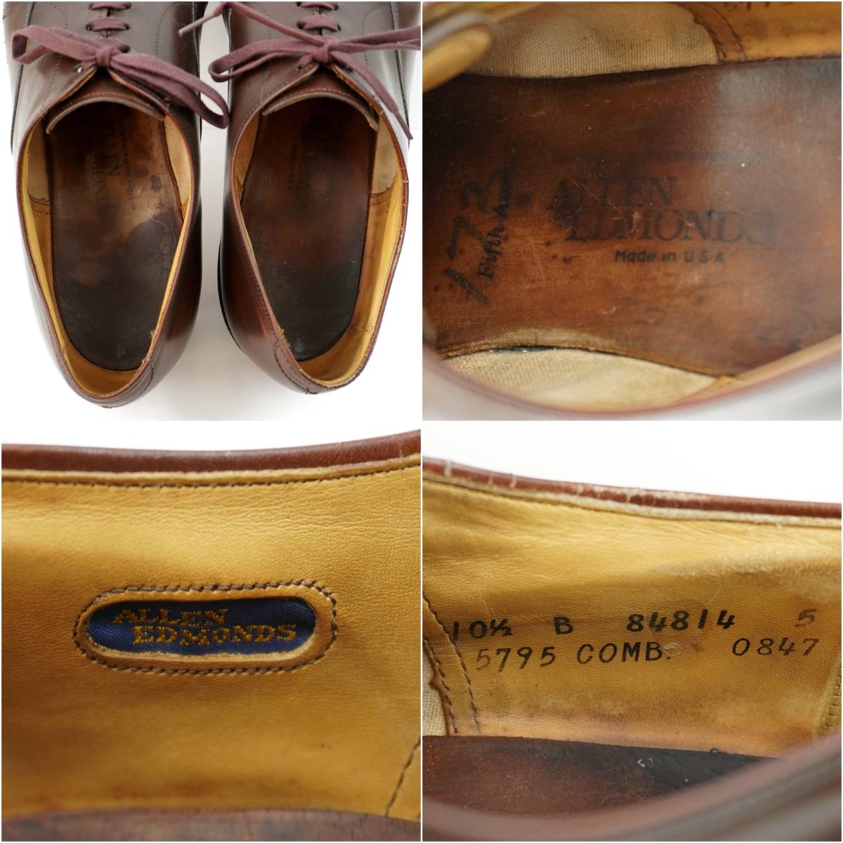 ALLEN EDMONDS Fifth Avenue 1980s US10 5B Vintage アレン ALLEN EDMONDS Fifth Avenue 1980s US10 5B Vintage アレン