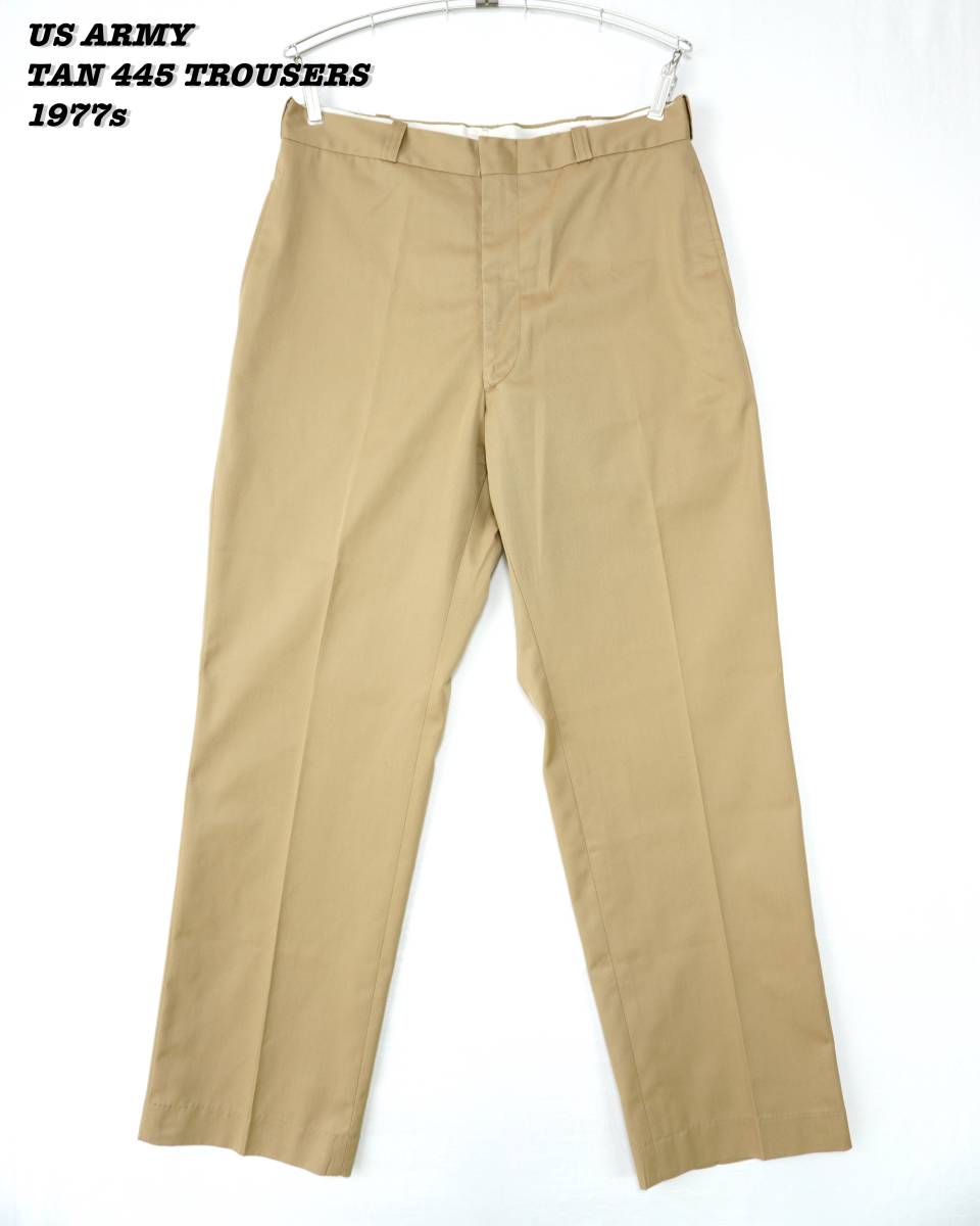 US ARMY TAN 445 TROUSERS 1977s W33 L30 ① Vintage アメリカ軍