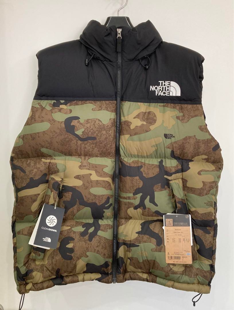 M ノースフェイス ノベルティーヌプシベスト ND92233 タンカモ TNFカモ TF ダウンベスト 迷彩 THE NORTH FACE Nuptse vest 送料無料