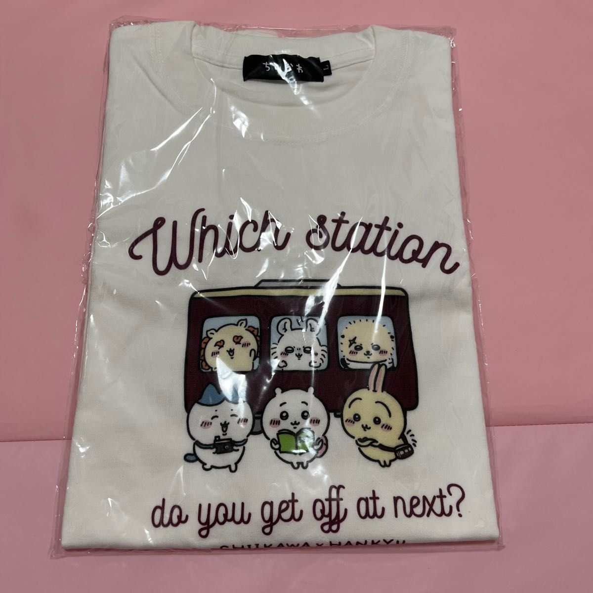 Tシャツ　側面　Lサイズ　阪急　ちいかわ　電車　ちいかわ　ハチワレ　うさぎ