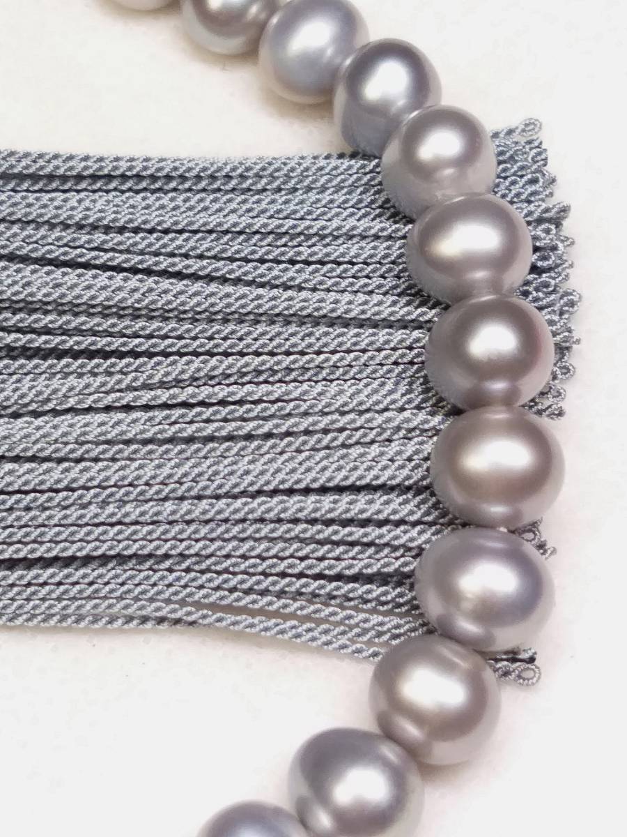 ♪即決【壽】直径9.4mm極品アコヤ本真珠数珠 日本製 新品