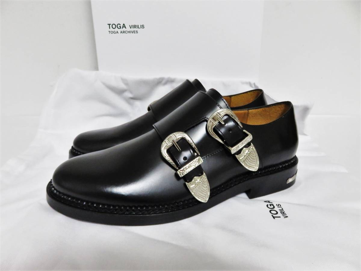  бесплатная доставка новый товар TOGA VIRILIS METAL DOUBLE MONK STRAP SHOES 39 черный Toga bi Release metal двойной monk туфли с ремешками 