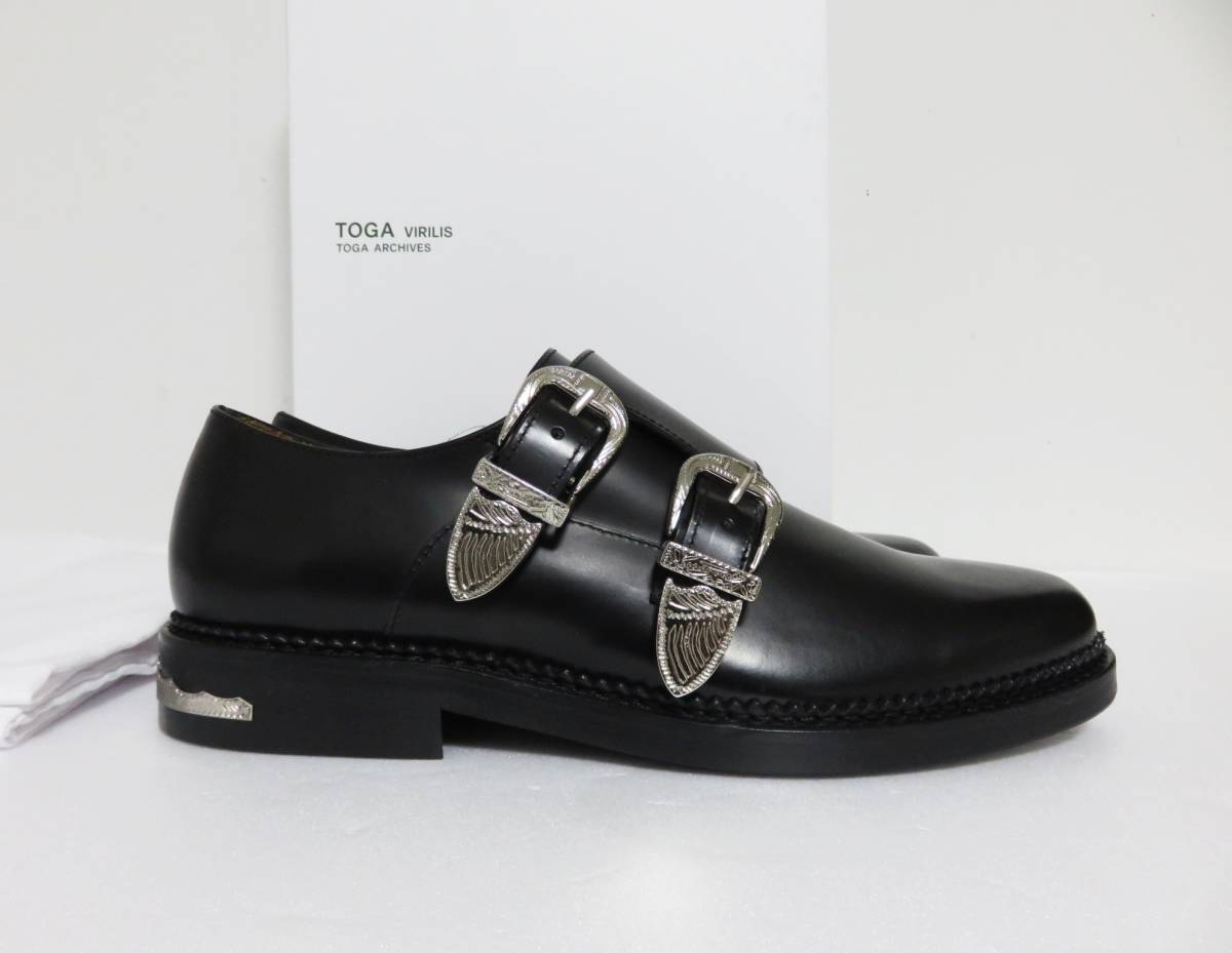  бесплатная доставка новый товар TOGA VIRILIS METAL DOUBLE MONK STRAP SHOES 39 черный Toga bi Release metal двойной monk туфли с ремешками 