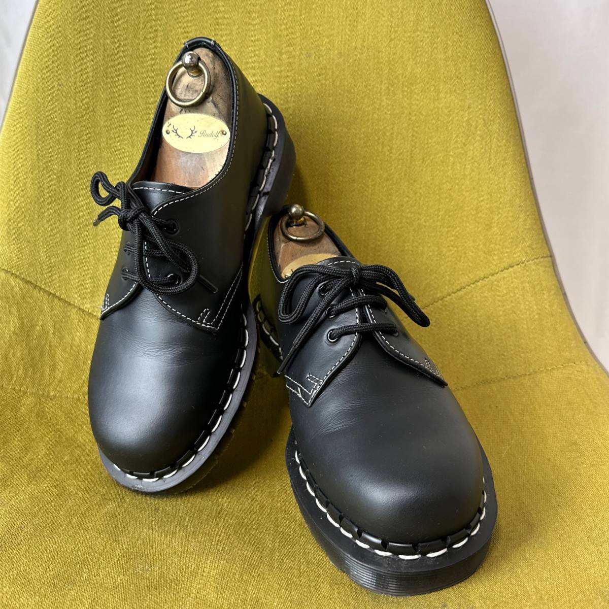 美品 Dr.Martens ドクターマーチン ホーウィン社レザー 英国製 1461 プレーントゥシューズ UK6 25.0相当 ビジネス_画像1