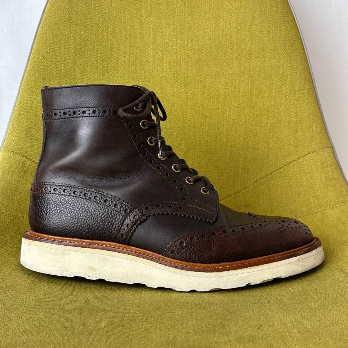 Tricker's トリッカーズ M2508 MALTON モールトン ウイングチップカントリーブーツ 8 fitting5 英国製 レザーシューズ 26.5 27.0相当_画像7