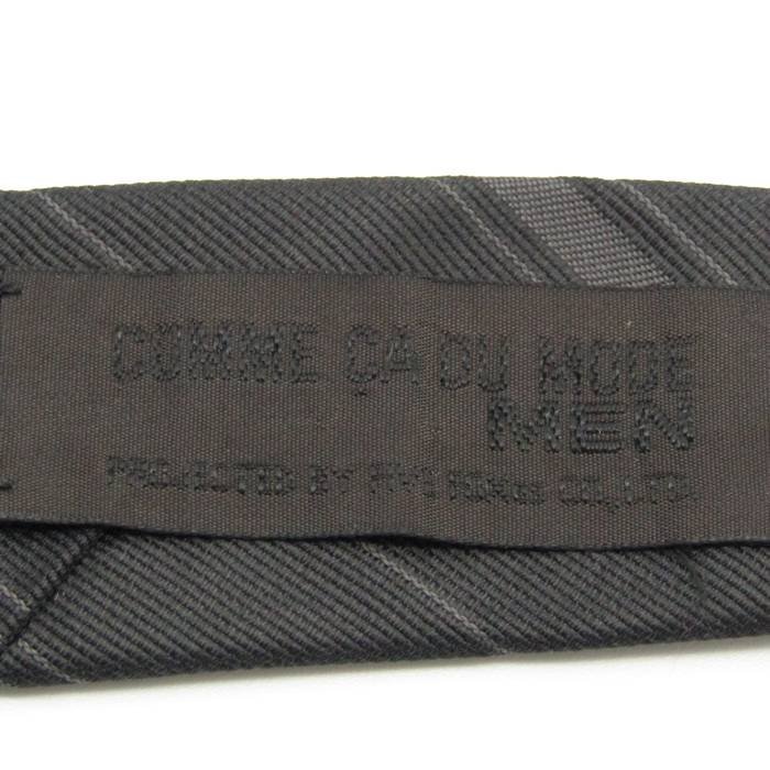 【良品】 コムサデモード COMME CA DU MODE ストライプ柄 シルク ライン柄 日本製 メンズ ネクタイ ブラック_画像4
