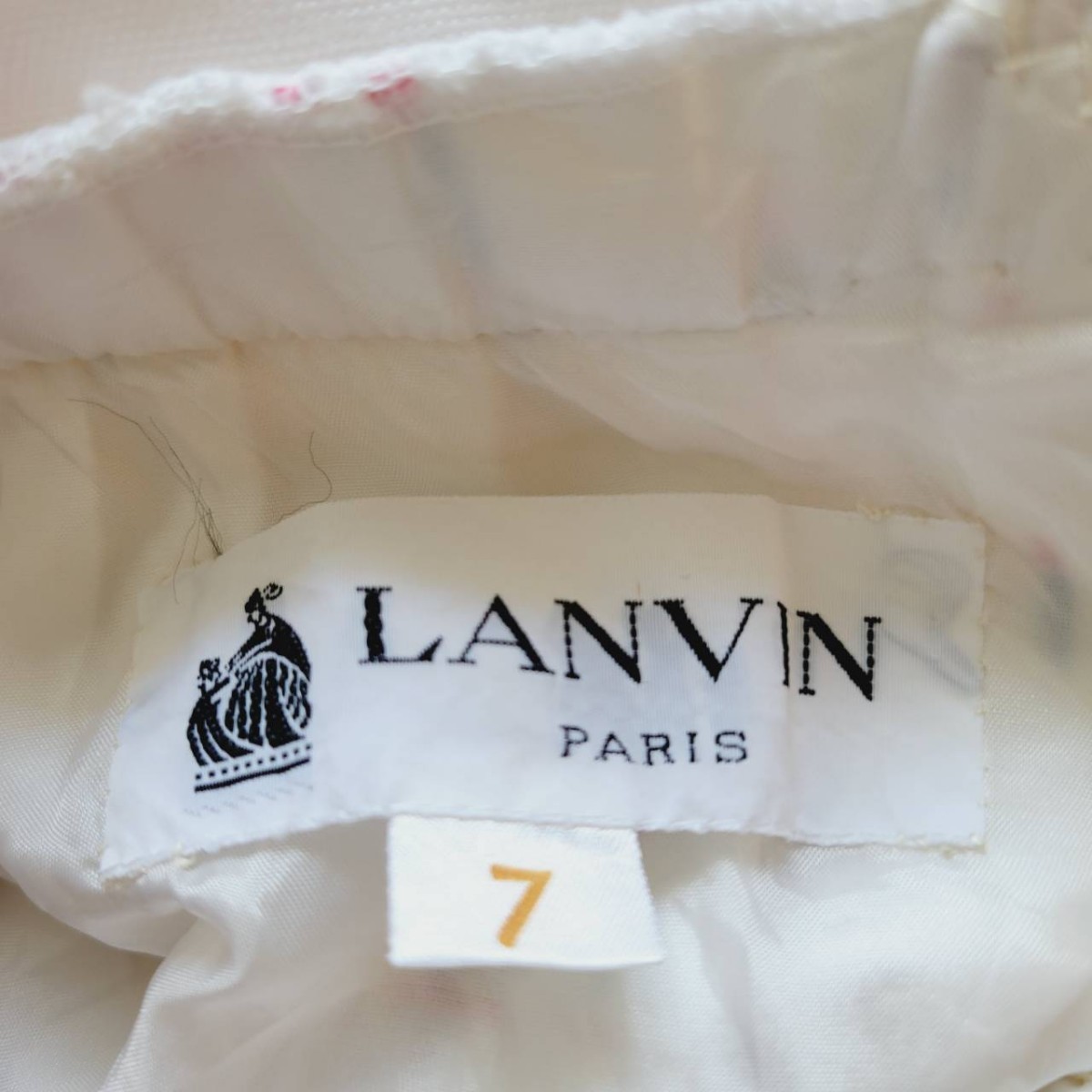 【希少】オールド　ランバン　花柄　ベルト付き　ノースリーブ　ロングワンピースold　LANVIN　Paris　フレア　Aライン ヴィンテージ