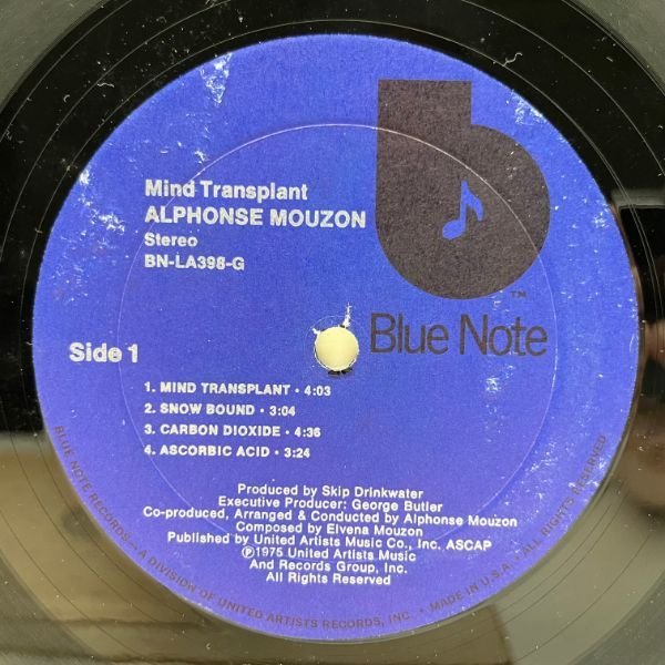 良好!! USオリジナル ALPHONSE MOUZON Mind Transplant ('75 Blue Note) アルフォンス・ムゾーン Drum Break ドラムブレイク サンプリング_画像3