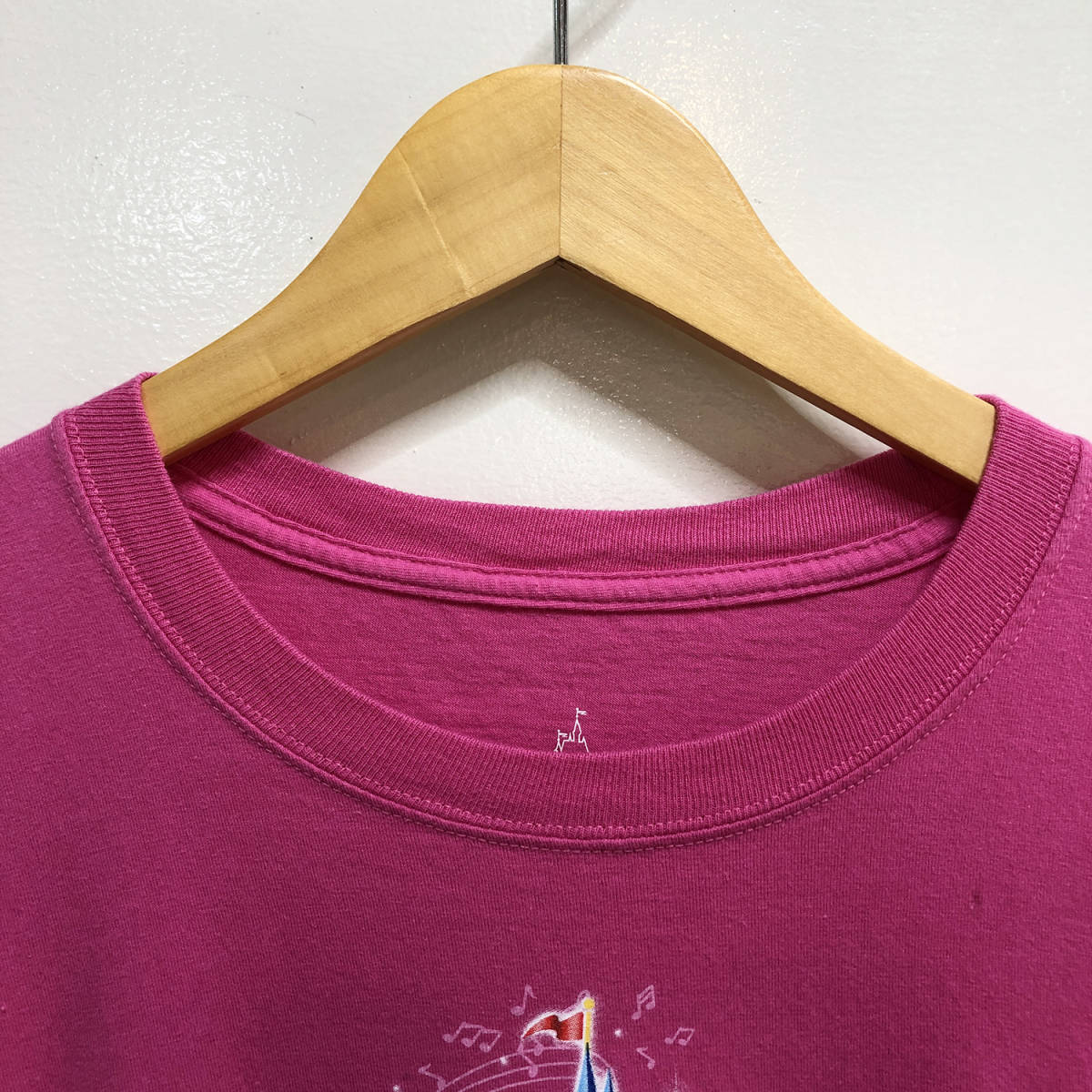 USA 古着 半袖 Tシャツ DisneyLand ピンク メンズL WALT DISNEY WORLD ミッキーマウス ミニーマウス プルート BA1130_画像3