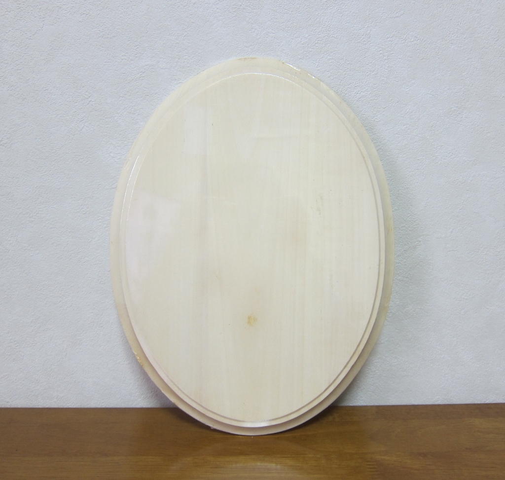 トールペイント　白木　プラーク　オーバル　フレーム付きボード(42×32×1、5㎝)・オーバル2枚(37×29㎝・32×23㎝)　未使用_画像8