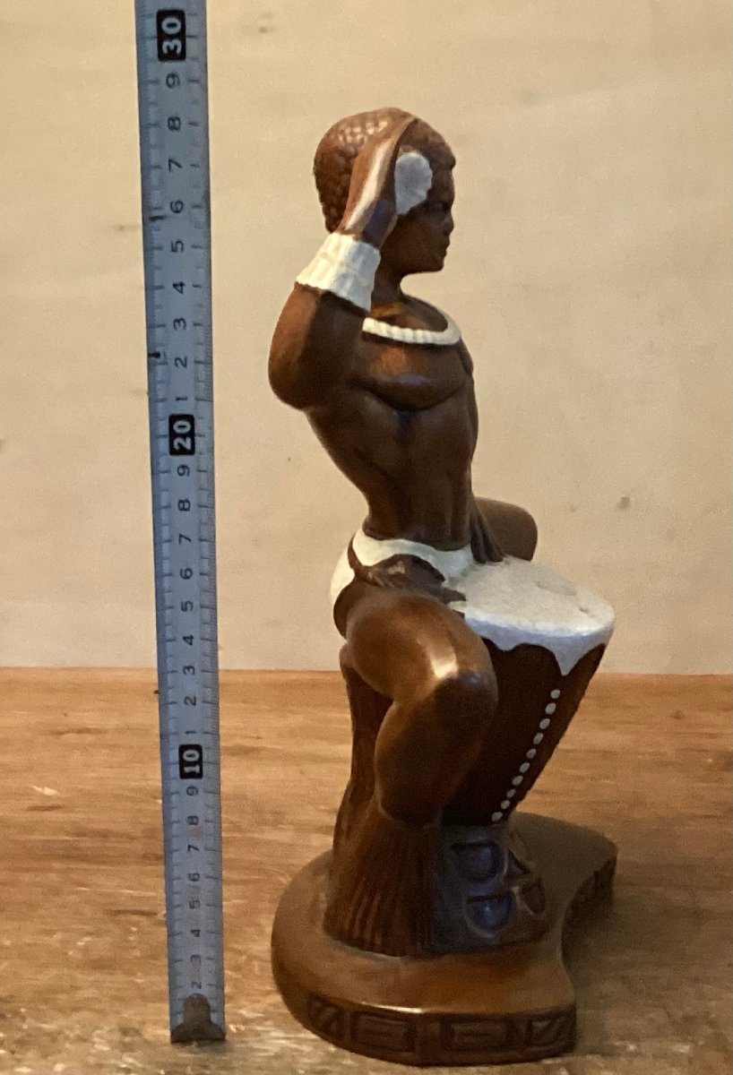 TT-564 ■送料込■ トレジャークラフト ハワイ フラダンス パフドラム 人形 彫刻 陶器 工芸品 USA インテリア 置物 高さ:26cm 755g /くGOら_画像6