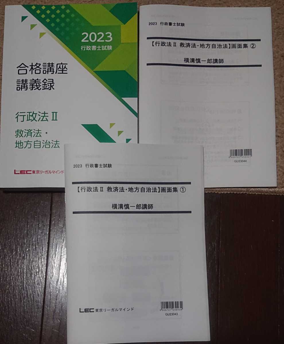 2023 LEC 行政書士 スマートクラス90 行政法Ⅱ 救済・自治 横溝慎一郎 講義録 画面集 講義 令和5年