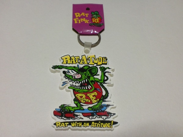 ***キーホルダー ラットチューブ RAT・A・TUDE ゴム製 ラットフィンク エドロス ビッグダディー Ed Big Daddy Roth's Ed ROTH RAT FINK _画像1