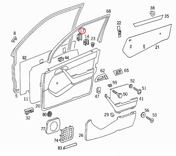 W124 E класс   седан    Wagon   передний  дверь  наклейка  1247272930