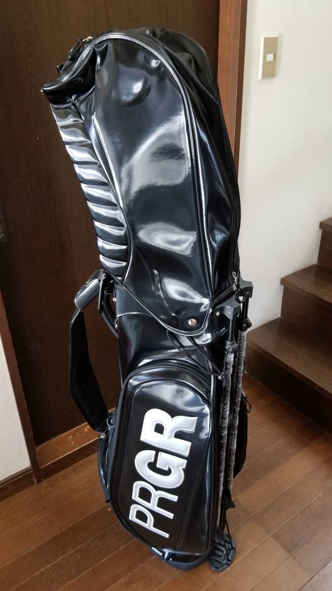 Pro Gear PRGR Stand Caddy Bag PRCB 173售賣Kohei的黑色美容用品 原文:プロギアPRGR スタンドキャディバッグ PRCB173ブラック 美品売り切り 小平