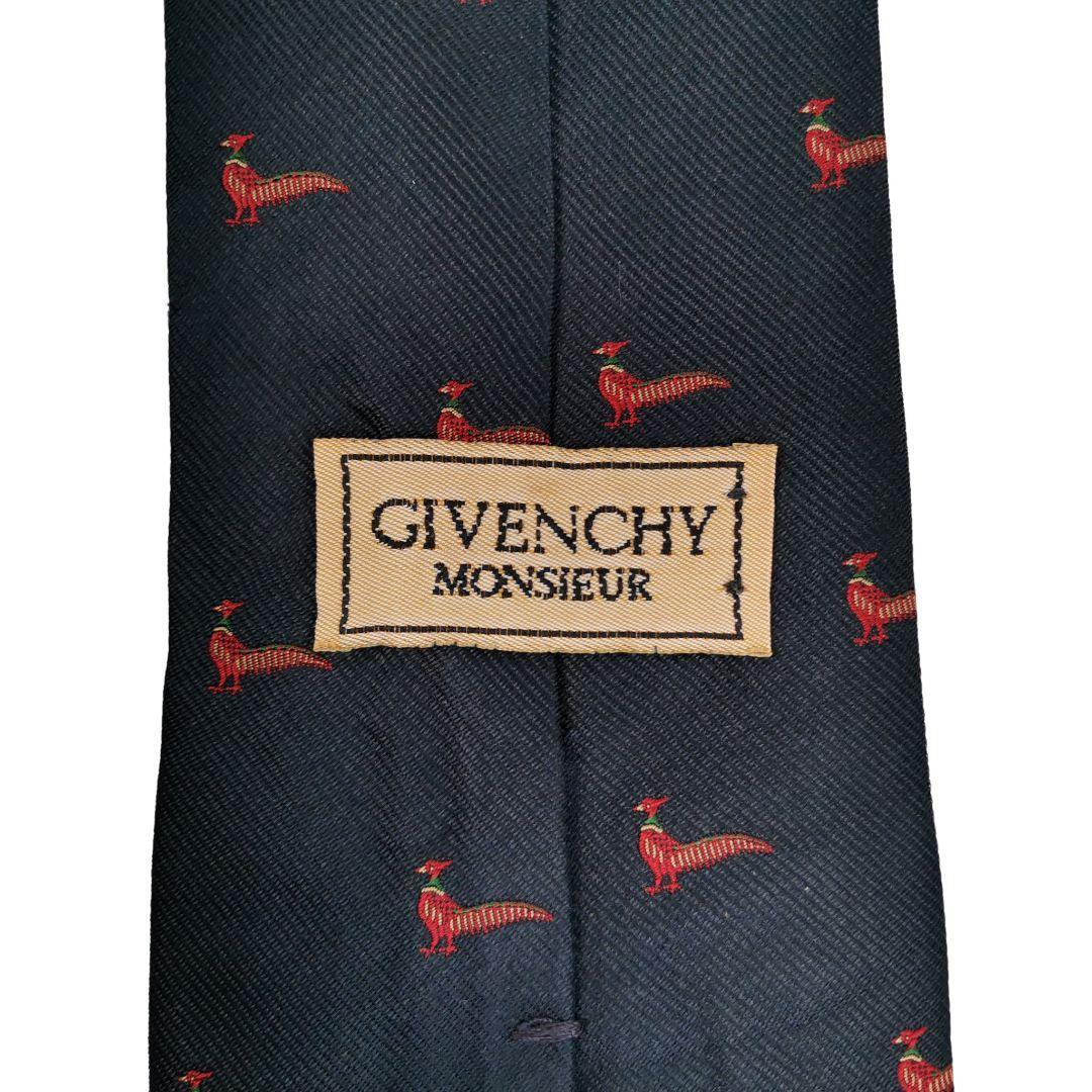 GIVENCHY ジバンシー 孔雀模様入り ネクタイ アメリカ製 シルク100%