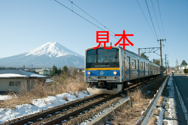 鉄道写真データ（JPEG）、00223812、6000系、富士急行、富士山〜月江寺、2014.01.23、（7360×4912）_画像1
