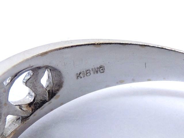 K18 WG ホワイトゴールド リング ☆ 9号 ハート ピンク トルマリン ダイヤ 0.04ct 3.2g 金 指輪 レディース □2A5H_画像4