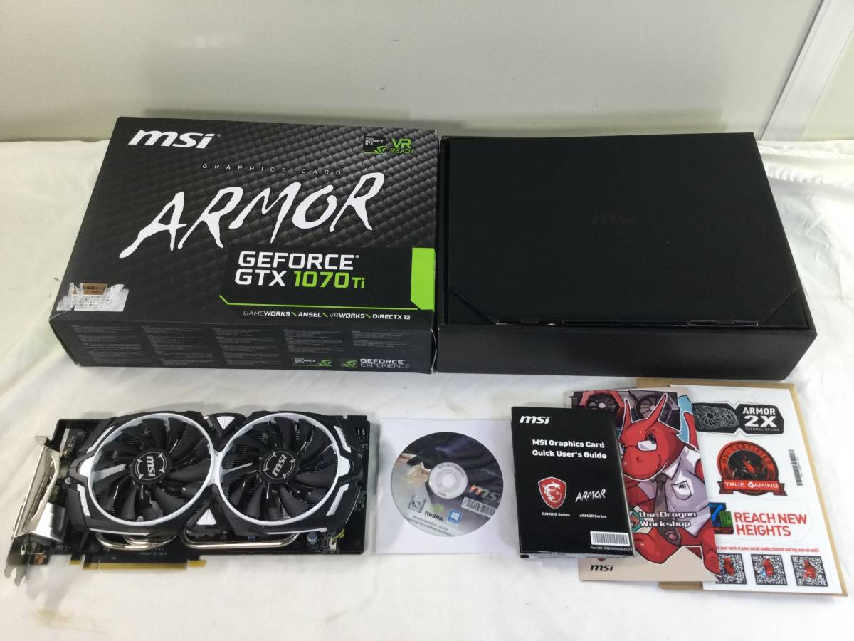 391] MSI GeForce GTX 1070 Ti ARMOR 8G used accessory equipped