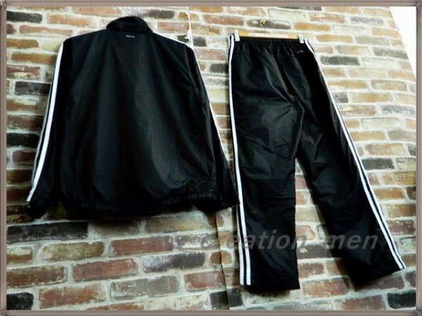 ☆9194◆adidas アディダス◆メンズ シャカシャカ素材 ３本ライン ジャージー上下セット ウォームアップ_画像2