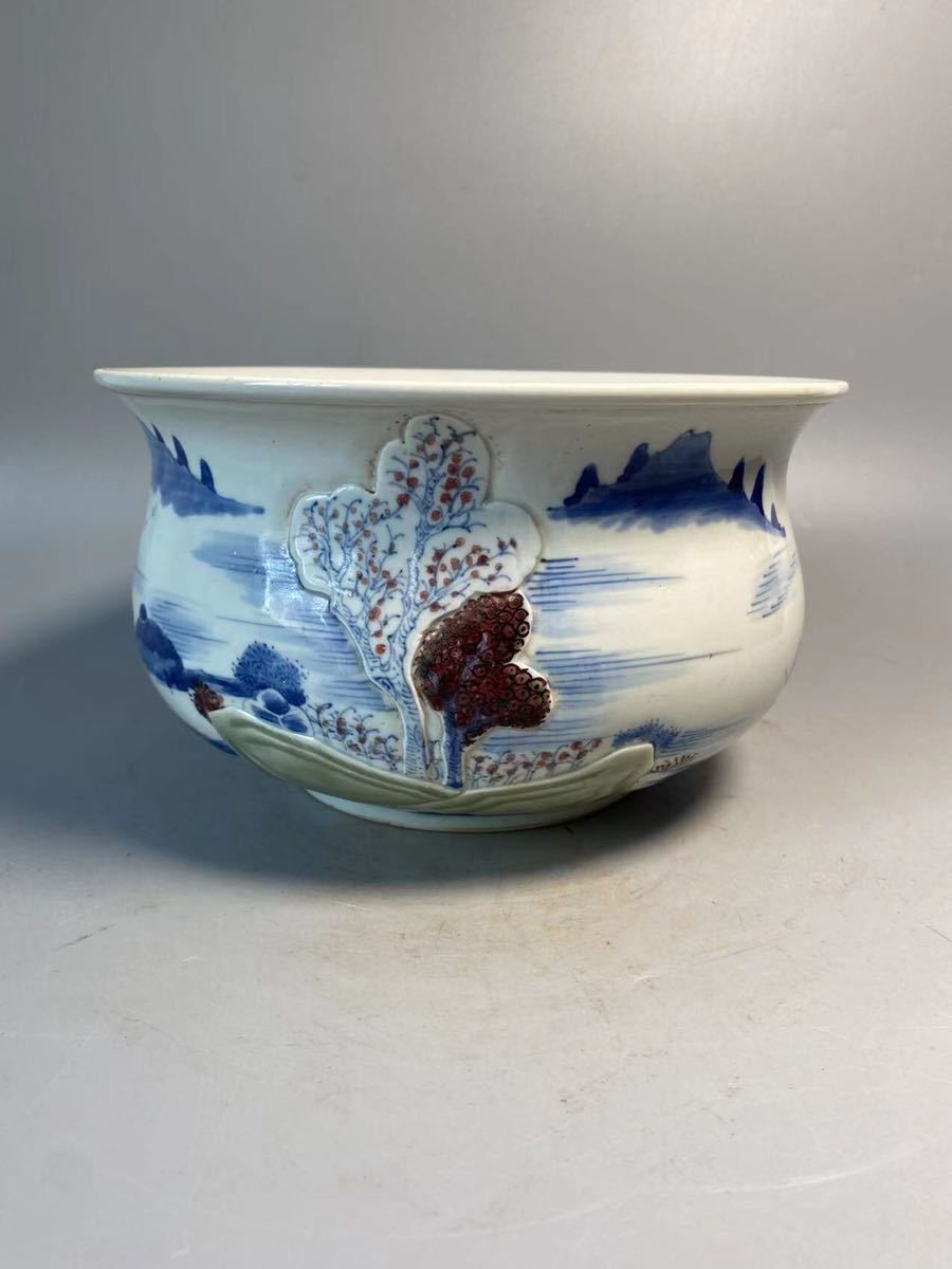 時代物 旧家から 陶磁器 香炉 景徳鎮製 青花 煎茶道具 唐物 中国美術