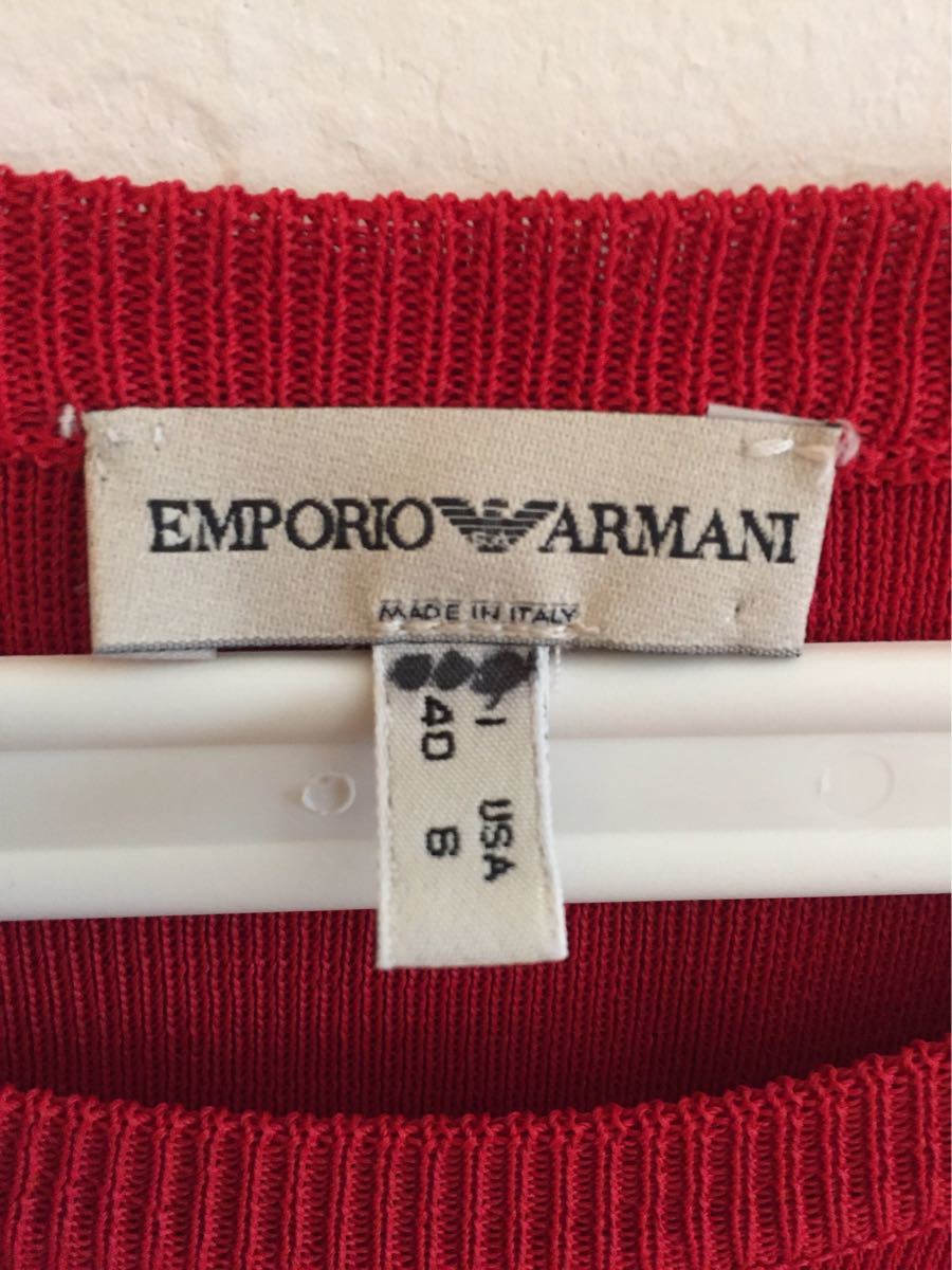 【送料無料】中古 EMPORIO ARMANI エンポリオ アルマーニ ニットシャツ ビスコース100% イタリア製 サイズ40_画像2