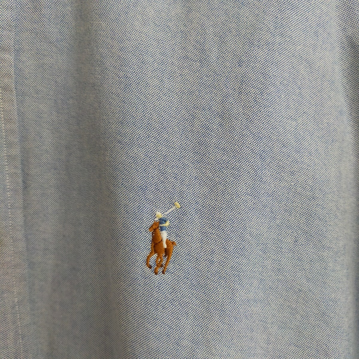 POLO RALPH LAUREN ポロ ラルフローレン ボタンダウンシャツ シャンブレーシャツ 半袖 デニム ビッグシルエット オーバーサイズ XL ブルー_画像5