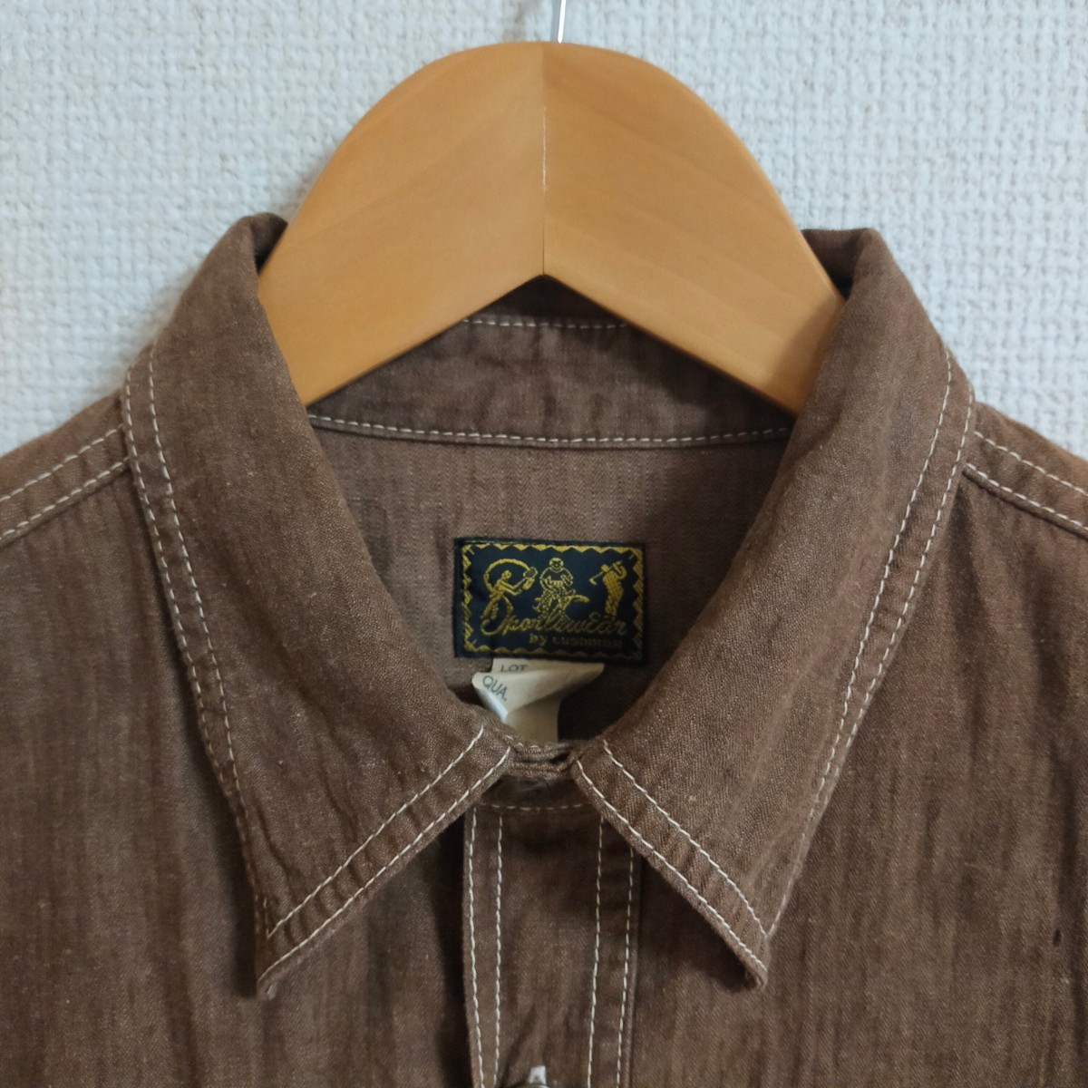 CUSHMAN クッシュマン 25809 山ポケ チンスト ワークシャツ 半袖 M ブラウン(茶色）の画像3