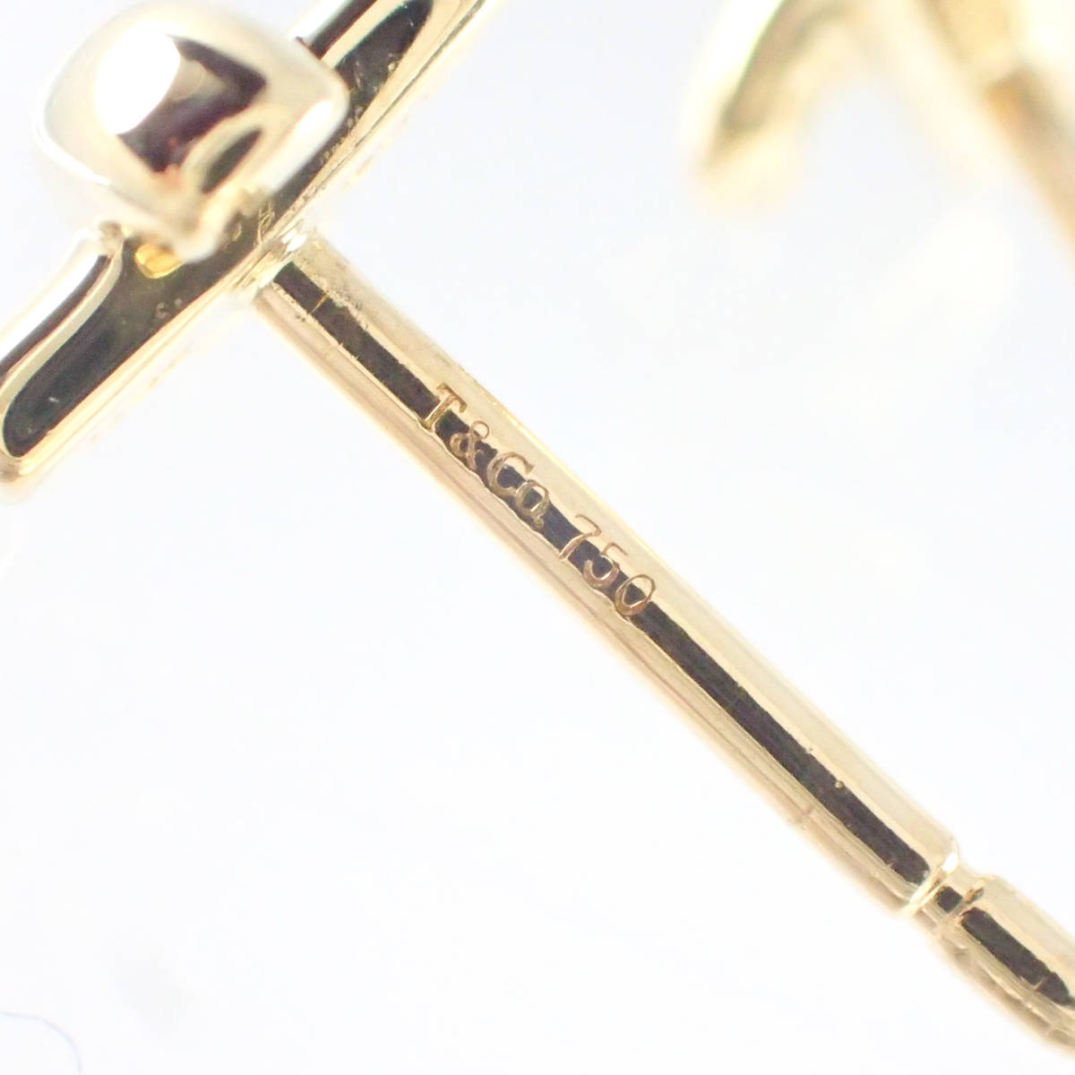 ティファニー TIFFANY K18YG クロスステッチ ピアス ティファニーブルー ポーチ付 イエローゴールド スタッドピアス エルサ・ペレッティ