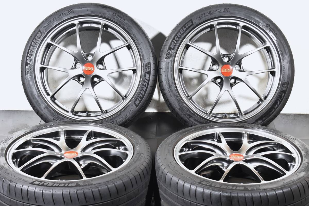 ☆BBS FORGED RI-A 18インチ☆鍛造品☆PCD112 8J +45 RI-A015☆ミシュラン PS4☆245/40R18☆アウディ A4 S4 A6 TT ベンツ Eクラス VW☆_画像1