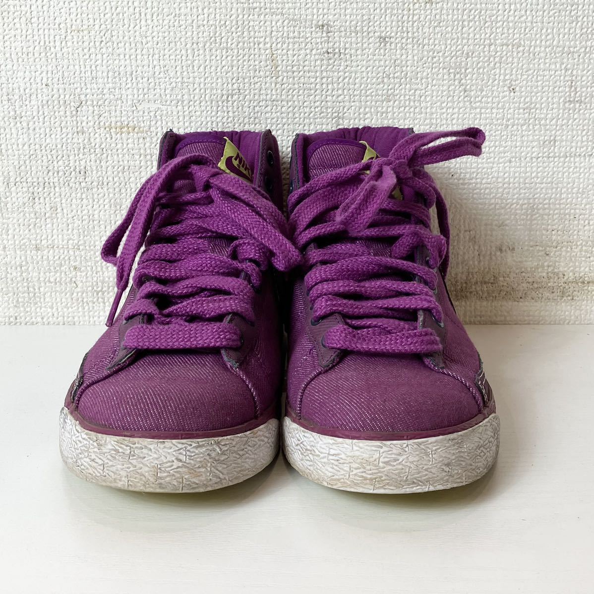 225＊中古品 ナイキ NIKE WMNS Blazer Mid ブレザー ミッド スニーカー 26cm パープル 306499-551 現状品＊_画像2